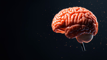 Poster - detailed brain model showcasing neural connections and technology