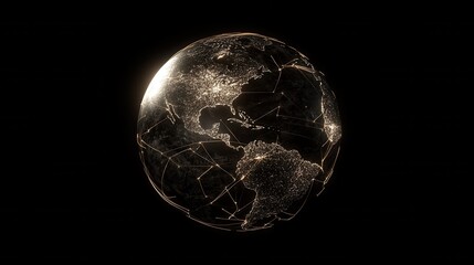 Poster - a digitally rendered earth globe with glowing lines connecting points of light.