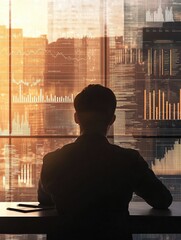 Poster - Silhouette of marketing data visualization tools.