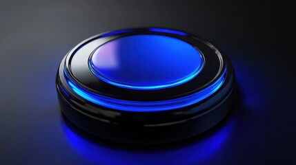 Poster - Blue digital button background. Technology and future concept. 3D Rendering.