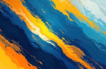 Aufkleber - Abstract wallpaper design with dynamic blue, yellow streaks. Vibrant colors create bold, modern artistic style. Dynamic composition with energy, contrast. Possible use as wallpaper background art.