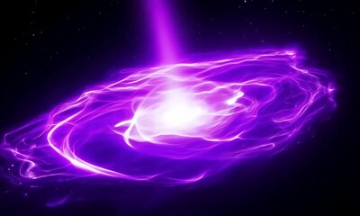 Wall Mural - Purple nebula with bright core and beam a cosmic phenomenon