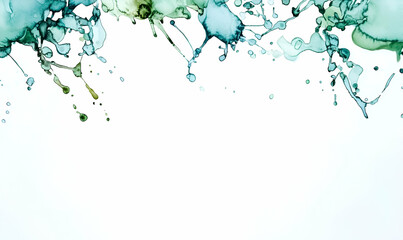Poster - Pastel Blue and Green Abstract Design, a smooth blend of soft colors on a clean white backdrop, creating a serene and calming visual experience