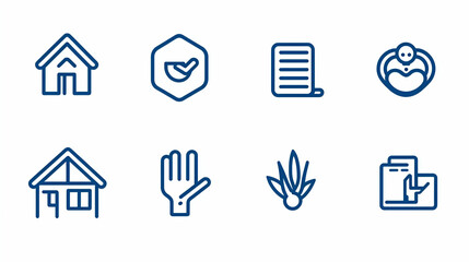 Poster - Line Icon Collection, a diverse set of minimalist designs representing various concepts, ideal for modern digital applications and interfaces.