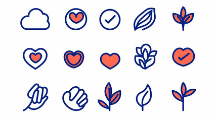 Poster - Line Icon Collection, a diverse set of minimalist icons illustrating various concepts, ideal for digital design and user interface applications.