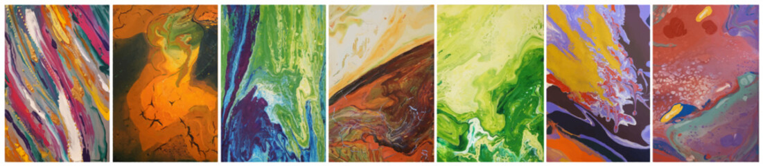 Wall Mural - Abstract acrylic backgrounds. Painting set. Contemporary art. Vector.