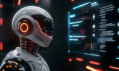 Poster - Digital interface featuring chatbot icons, vibrant colors, user-friendly design, seamless interaction, modern technology integration, engaging visuals