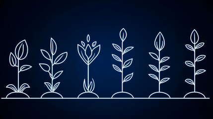 Poster - Line icons representing various stages of a process, showcasing simplicity and clarity in design, ideal for visual communication and presentation.