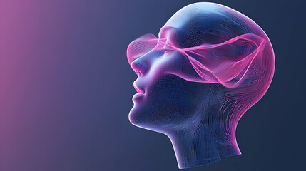 Poster - Profile of a person with a soundwave bubble, conveying a message through visual representation of voice and expression.