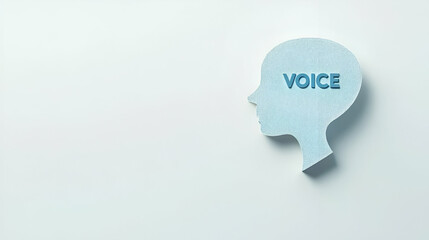 Poster - Head silhouette with a speech bubble, conveying thoughts and ideas, emphasizing communication and expression in a minimalist design.