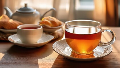 Wall Mural - Cup of tea on a table