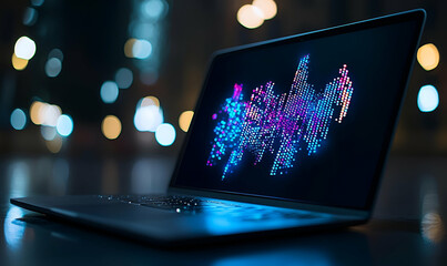 Poster - Digital finance interface on a laptop screen showcasing various investment options and financial analytics for informed decision-making.