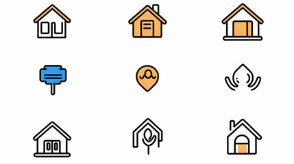 Poster - Iconic representations of diverse actions, minimalistic design, clear outlines, engaging visual language, versatile applications in communication