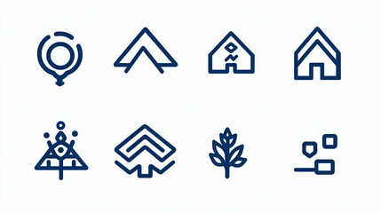 Poster - Diverse Line Icons Collection, showcasing various themes in a minimalist design, ideal for modern digital projects and presentations.