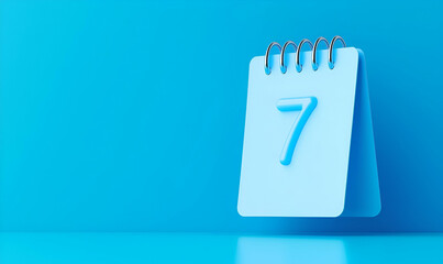 Poster - Simple calendar icon featuring the number seven, designed with clean lines and a minimalistic aesthetic, suitable for digital applications.