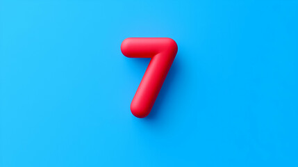 Poster - Minimalist calendar symbol featuring the numeral seven, designed with a clean aesthetic and soft color palette, ideal for digital interfaces.