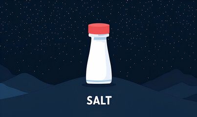 Poster - Salt Shaker Icon, a minimalist graphic representation of a salt shaker, featuring clean lines and bold text for clear communication.