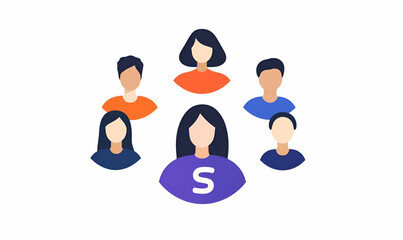 Poster - Video Call Interface Icon, a minimalist design showcasing a user-friendly layout with clear buttons and intuitive features for seamless communication