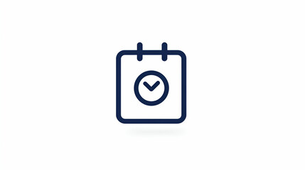 Poster - Minimalist calendar icon, simple line art design, clean and modern aesthetic, perfect for digital interfaces or planning tools.