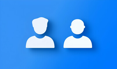Poster - Video Call Icon, a minimalist design featuring two overlapping speech bubbles symbolizing communication and connection in virtual meetings