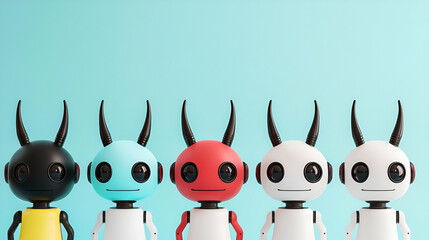 Poster - Diverse Robots Displaying Unique Antenna Designs, A Showcase of Varied Technology and Innovation in Robotics