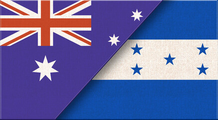 Wall Mural - Flags of Australia and Honduras. Australian - Honduran relations