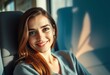 © iushakovsky - Serenely smiling female on a sunny train