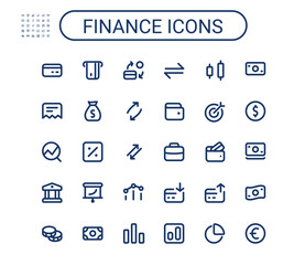 simple small finance line icons set. rounded mini money vector icons. pixel perfect.