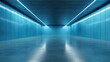 © subur - Abstract Blue Neon Corridor: Futuristic Architecture and Modern Design
