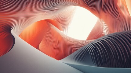 Wall Mural - Abstract Architectural Design:  Curved Lines and Warm Hues