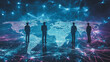 © Teeraphon - abstract professional business team people innovation connection of line from nail node to node on map background , networking concept