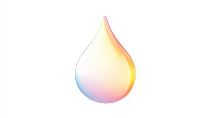 Poster - Colorful water droplet design with gradient hues on a plain background. Generative AI