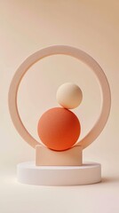 Poster - Bold geometric shapes displayed in studio artistic minimalist aesthetic soft lighting