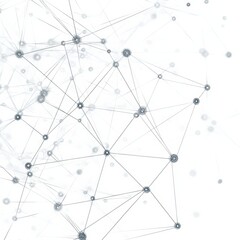 Fototapete - Abstract representation of interconnected nodes symbolizing network communication and data flow in modern technology. Generative AI