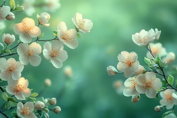 Blossom buds on tree branch