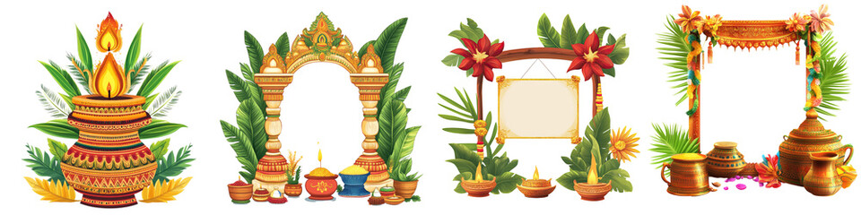Wall Mural - pongal festival banner – a decorative banner or sign celebrating the pongal festival. isolated on cl