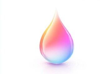 Aufkleber - Colorful water droplet with gradient hues reflecting light on a plain background. Generative AI
