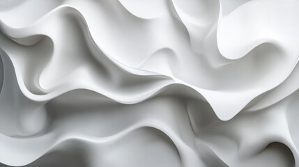 Wall Mural - Abstract White Sculptures: Elegant Waves of Serenity