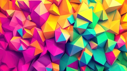 Poster - Vibrant Polygonal Abstract Art: A Symphony of Colors