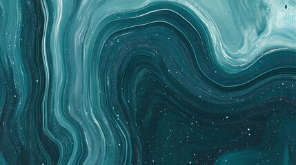 Wall Mural - Grainy abstract background resembling a galaxy with teal and green hues, starry sky texture, ideal for banners, posters, or digital design. Abstract Galaxy. Illustration