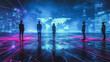 © Teeraphon - abstract professional business team people innovation connection of line from nail node to node on map background , networking concept