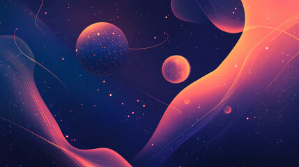 Wall Mural - space concept background. universe galaxy horizontal poster. amazing cosmic wallpaper. raster bitmap