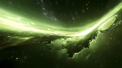 Wall Mural - abstract green galaxy space background, colorful cosmos universe backdrop. abstract galaxy. illustra