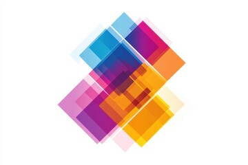 Poster - Colorful geometric shapes create dynamic visual patterns in abstract design. Generative AI