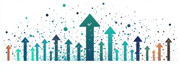 Poster - Colorful Arrow Upward Design Representing Growth and Success
