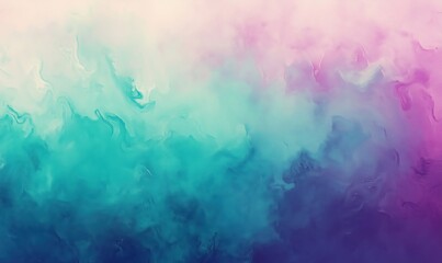 Poster - Abstract fluid art design featuring vibrant teal, pink, and purple hues blending seamlessly, creating a dreamy and ethereal atmosphere