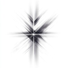 Aufkleber - Abstract design featuring dynamic lines and shapes in monochrome on a white background. Generative AI