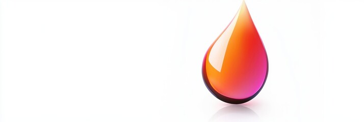 Leinwandbilder - Bright colored water droplet with gradient shades reflects light in artistic style. Generative AI