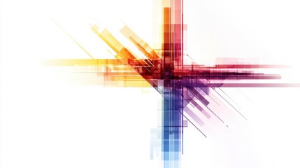 Aufkleber - Colorful abstract design combining geometric shapes and vibrant hues in a modern artistic expression. Generative AI