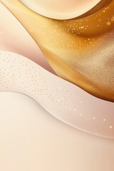 Poster - A beautiful gold and white background with a wave made of gold and white glitter. The wave is flowing and he is made up of tiny specks of glitter, giving it a shimmering and ethereal quality